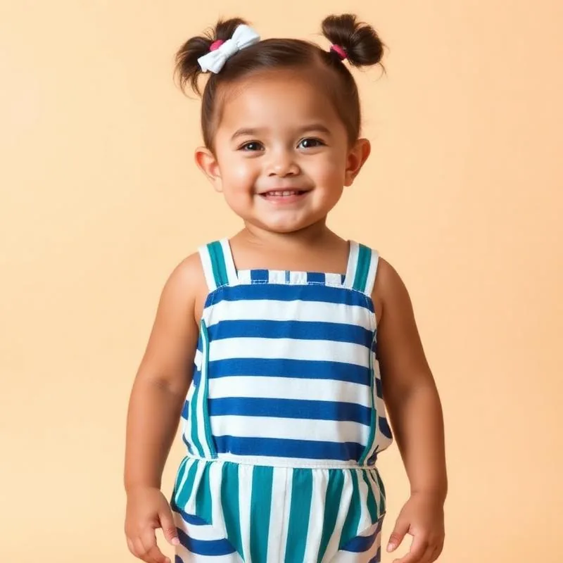 Affordable toddler romper outfit set, striped romper