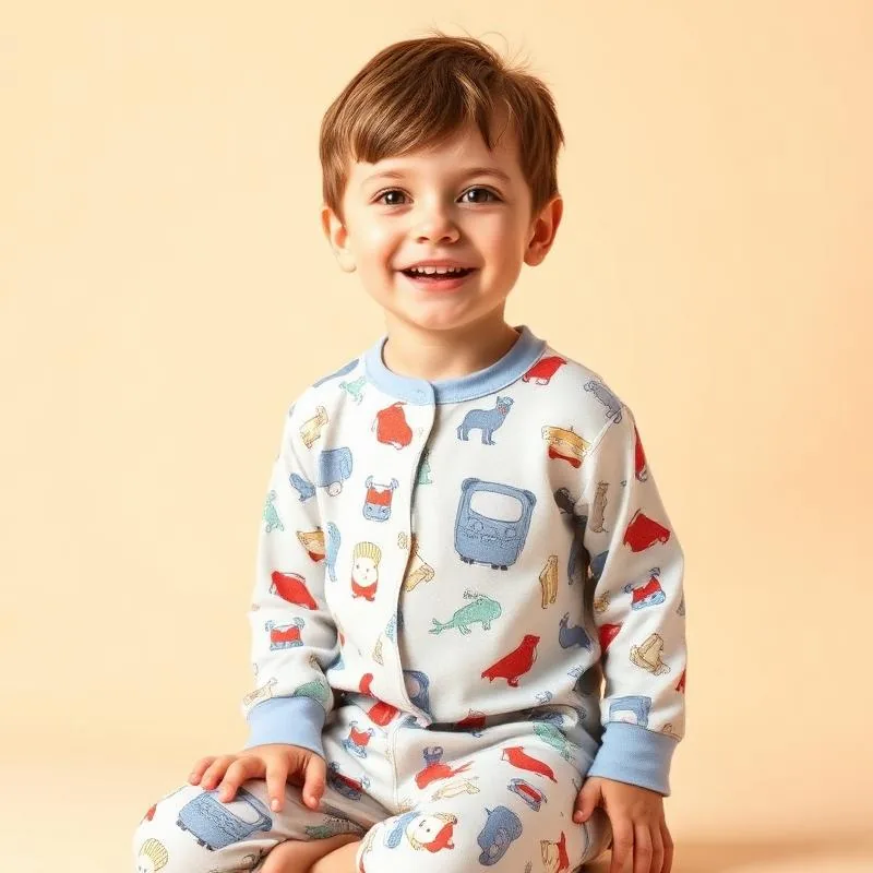 Cheap toddler pajama clothing set with cute prints